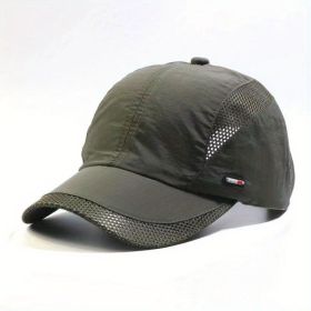 Quick-drying Mesh Baseball Cap - Breathable Sun Hat for Men - Outdoor Fishing & Summer Activities (Color: army green, size: Adjustable (56-60cm))
