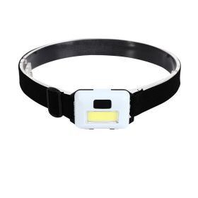 Mini 3W COB Led Head Lamp; 3 Modes Waterproof Head Lamp; Head Flashlight Outdoor Camping Night Fishing Head Lamp; Batteries Not Included; Christm (Color: White)